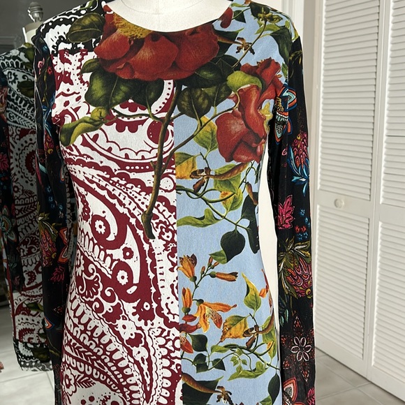 Louisiana Lined Combo Print Long Sleeve Crew Neck Dress size L- EUC - Picture 5 of 16